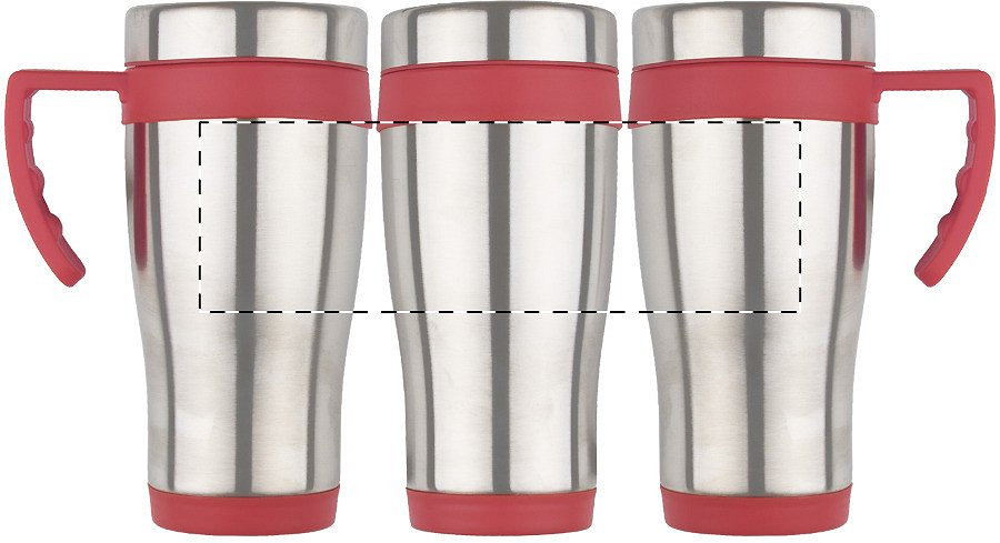 Rotary screen printing opposite of the handle