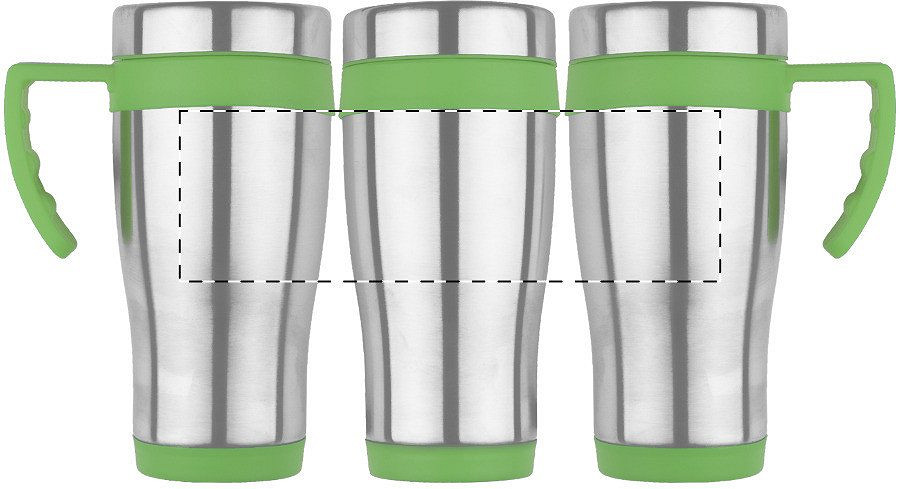 Rotary screen printing opposite of the handle