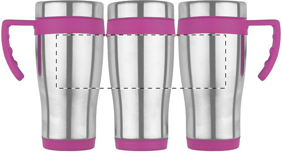 Rotary screen printing opposite of the handle