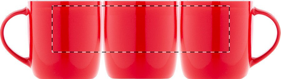 Rotary screen printing opposite of the handle