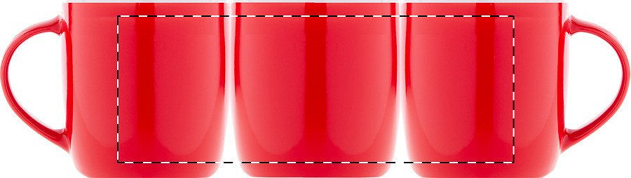 Rotary screen printing opposite of the handle