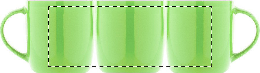 Rotary screen printing opposite of the handle