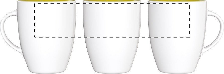 Rotary screen printing opposite of the handle