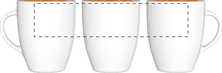 Rotary screen printing opposite of the handle