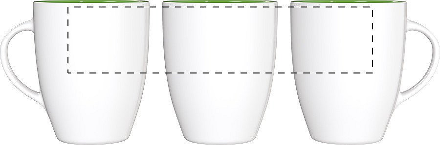 Rotary screen printing opposite of the handle