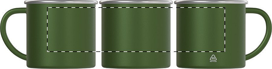 Rotary screen printing opposite of the handle