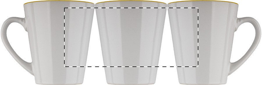 Rotary screen printing opposite of the handle