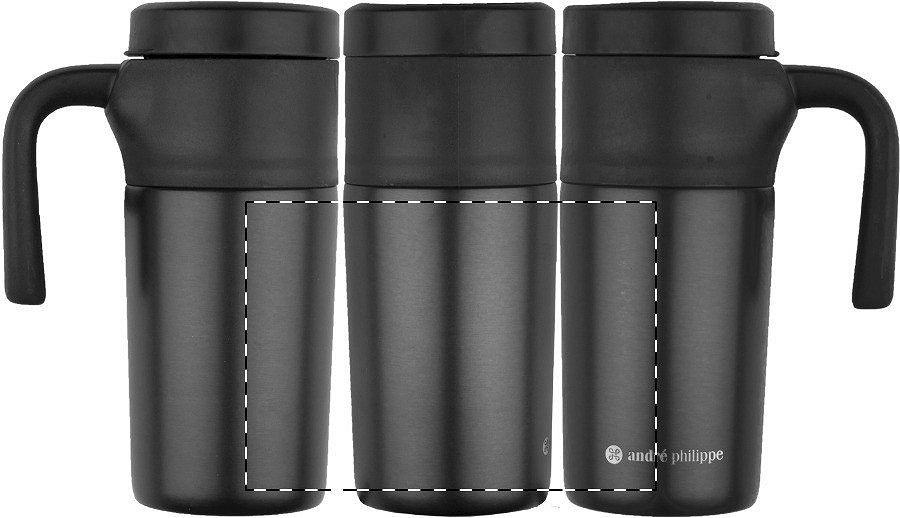 Rotary screen printing opposite of the handle