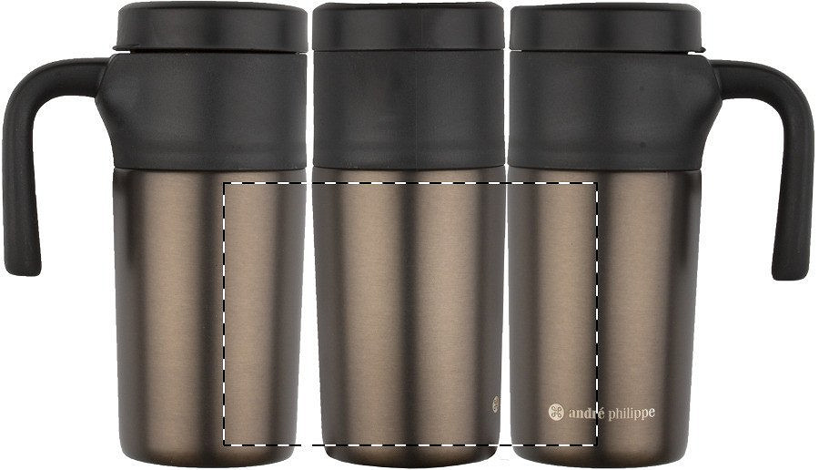 Rotary screen printing opposite of the handle