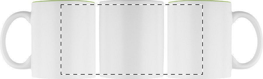 Rotary screen printing opposite of the handle