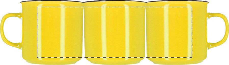 Rotary screen printing opposite of the handle