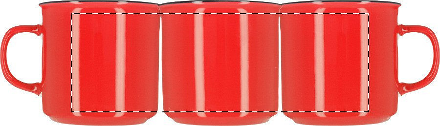 Rotary screen printing opposite of the handle