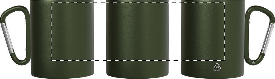 Rotary screen printing opposite of the handle