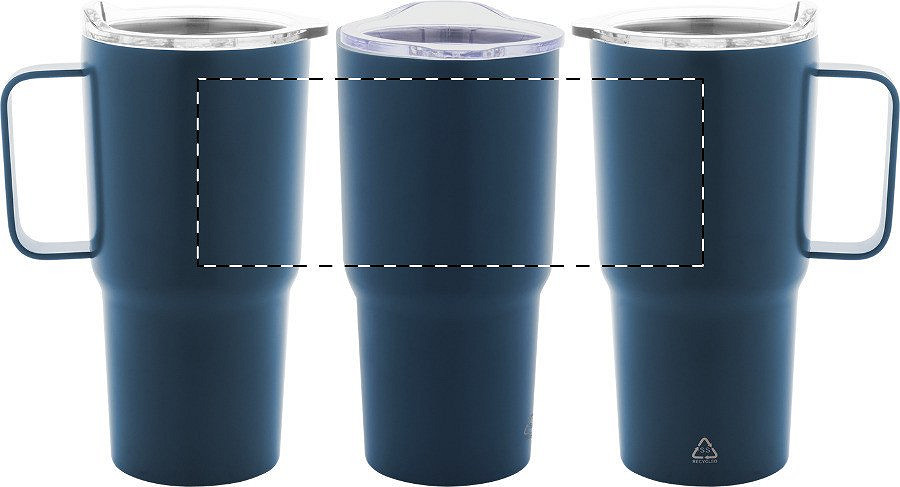 Rotary screen printing opposite of the handle