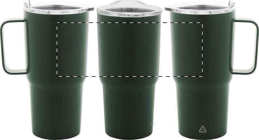 Rotary screen printing opposite of the handle