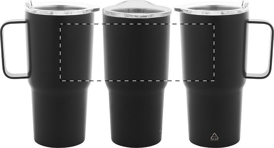 Rotary screen printing opposite of the handle