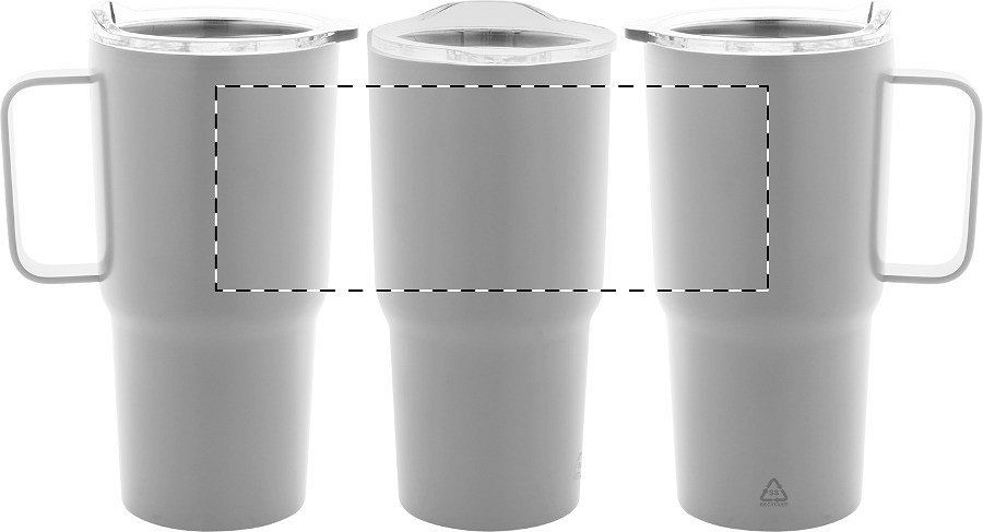 Rotary screen printing opposite of the handle