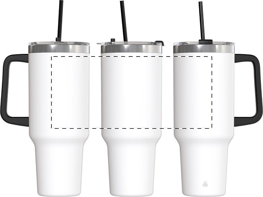 Rotary screen printing opposite of the handle