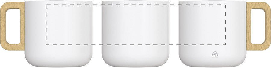 Rotary screen printing opposite of the handle