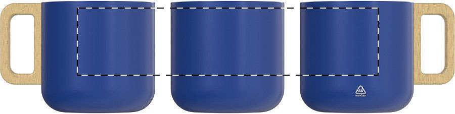 Rotary screen printing opposite of the handle