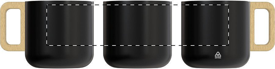 Rotary screen printing opposite of the handle