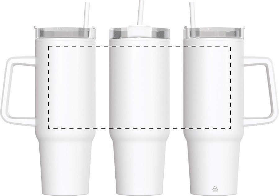 Rotary screen printing opposite of the handle