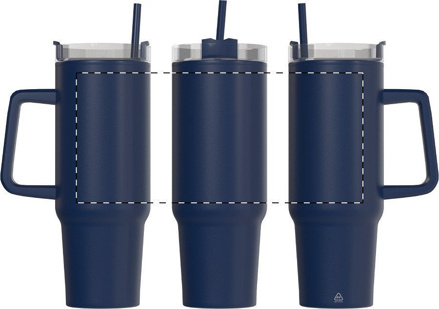 Rotary screen printing opposite of the handle