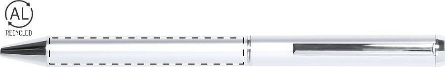 Ballpoint pen barrel - in line with clip