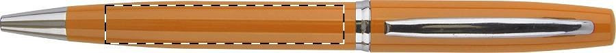 Ballpoint pen barrel - in line with clip