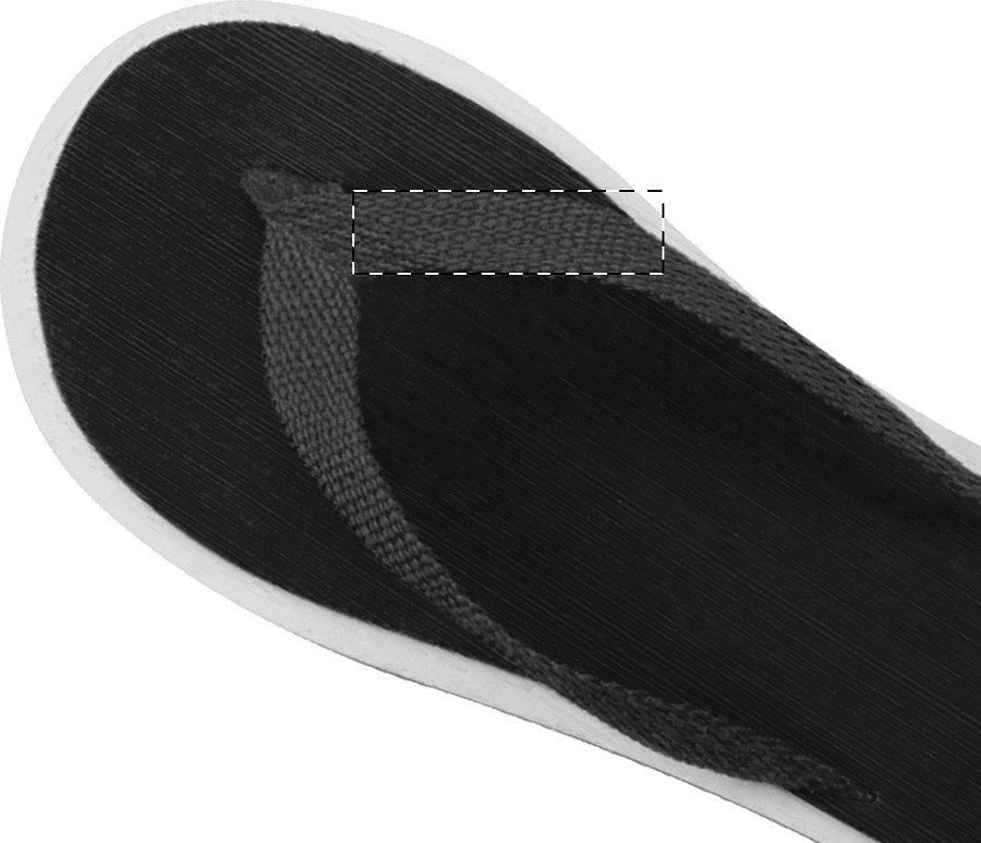 Left slipper - right strap