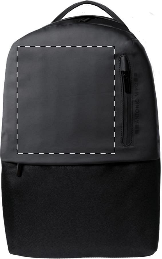 Front side - above zip