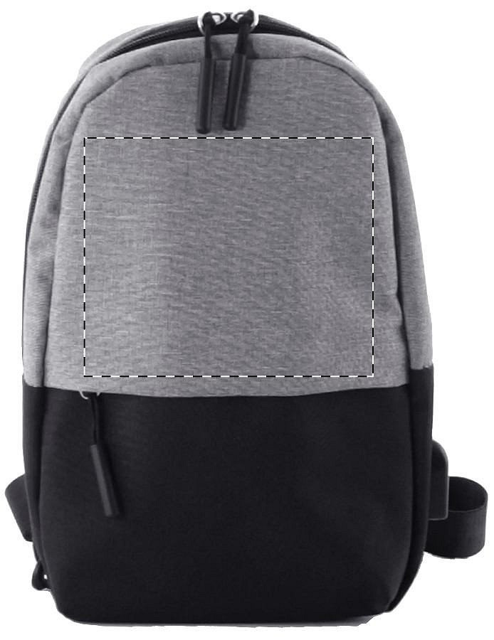 Front side - above zip
