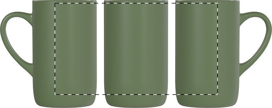 Rotary screen printing opposite of the handle