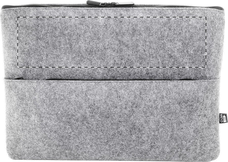 Front side - above zip