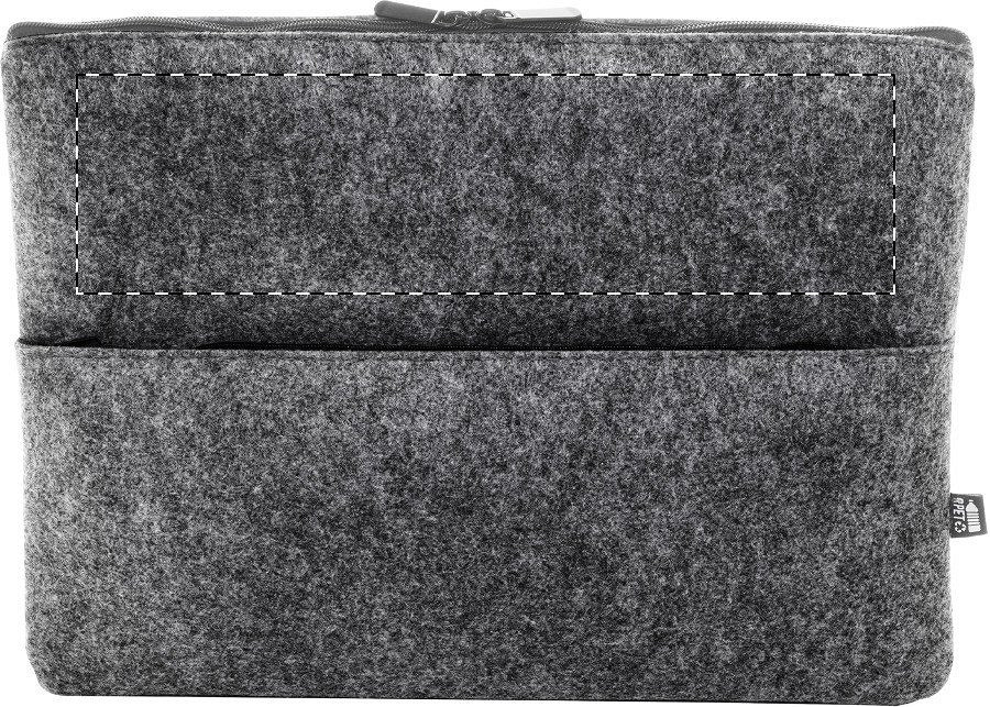 Front side - above zip