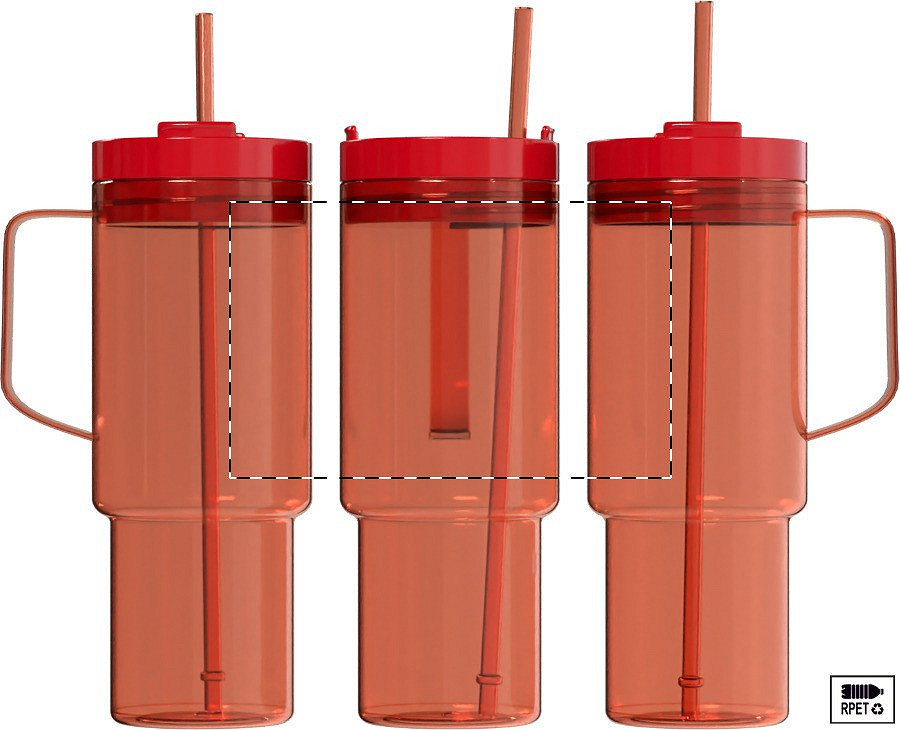 Rotary screen printing opposite of the handle