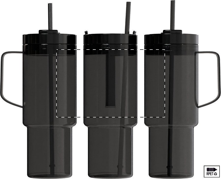 Rotary screen printing opposite of the handle