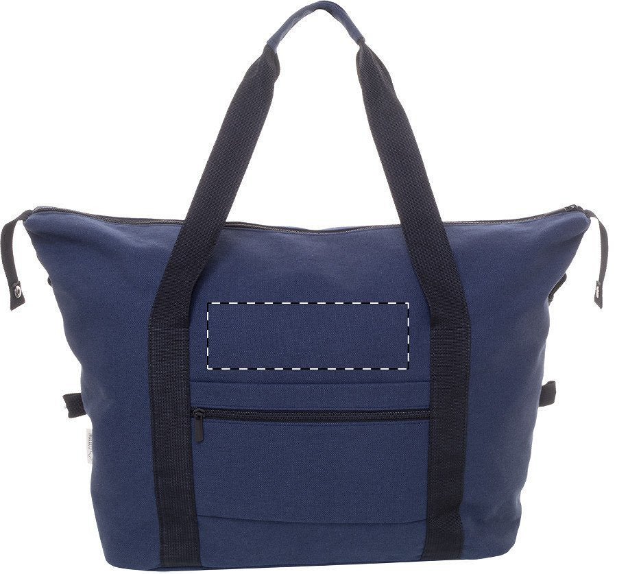 Front side - above zip