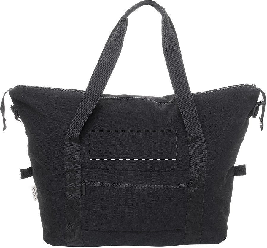 Front side - above zip