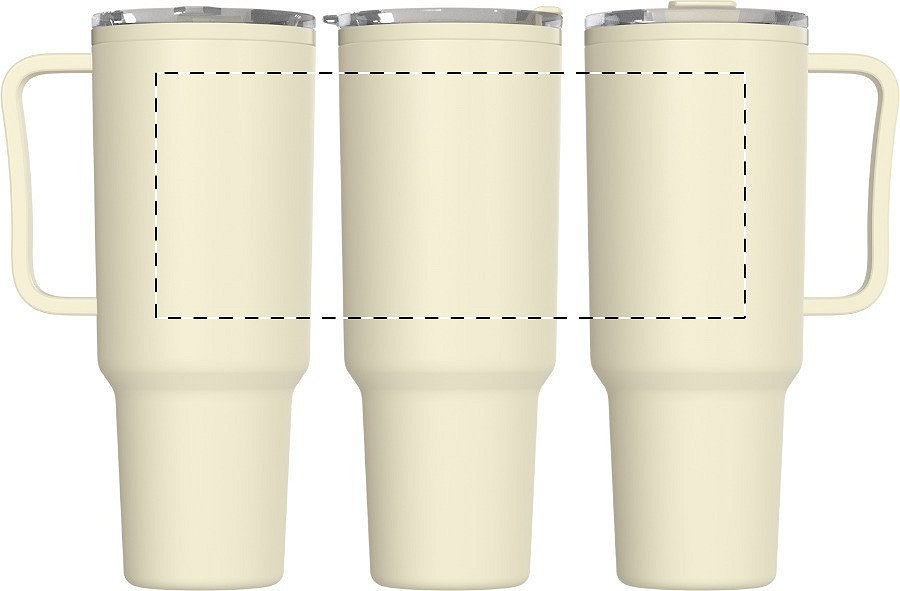 Rotary screen printing opposite of the handle