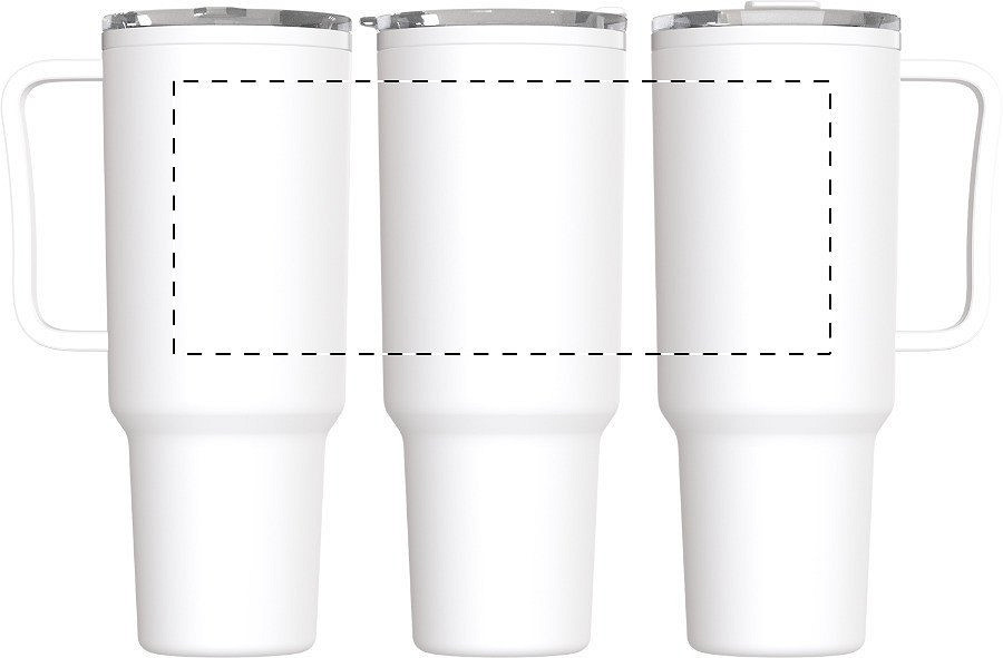 Rotary screen printing opposite of the handle