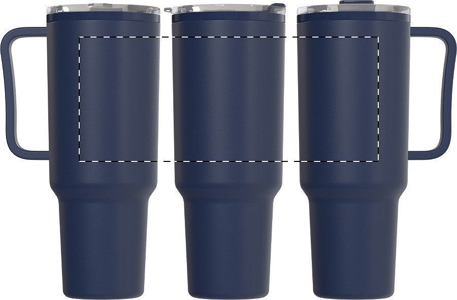 Rotary screen printing opposite of the handle