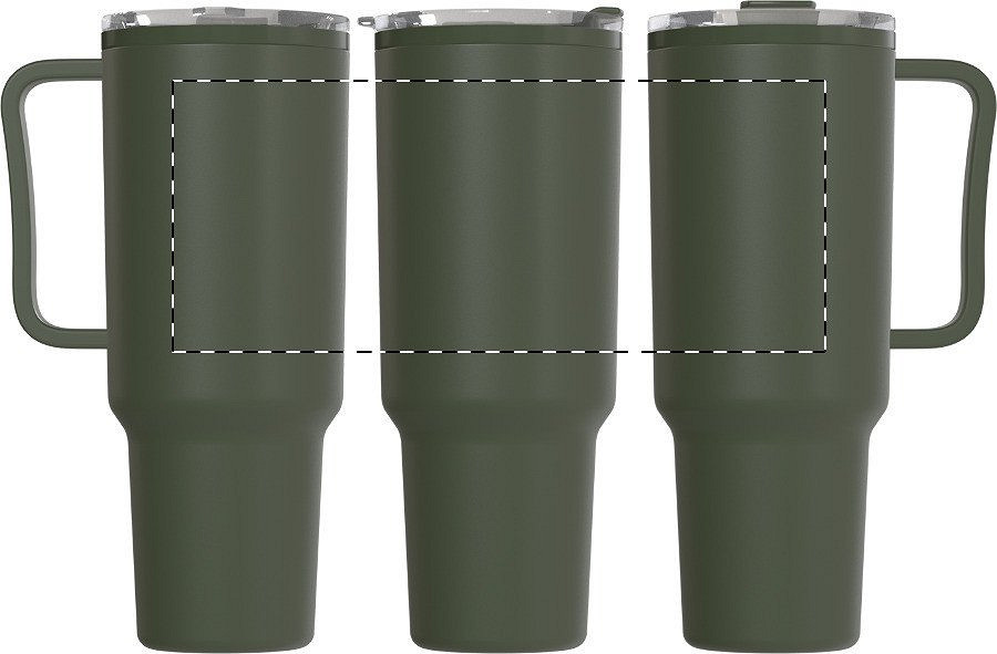 Rotary screen printing opposite of the handle