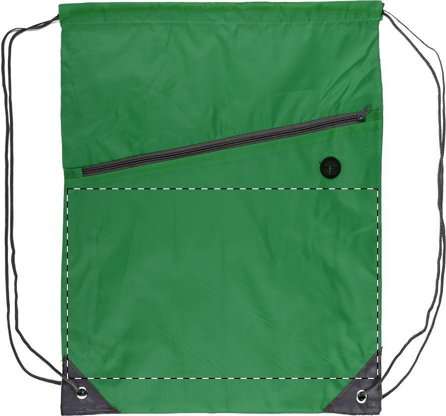 Front side - below zip