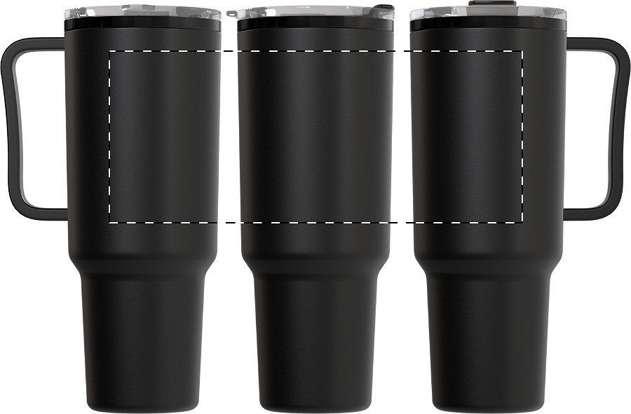 Rotary screen printing opposite of the handle