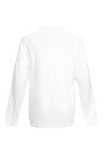 Fruit of the Loom, Premium LS Polo, premium men's long sleeve polo shirt, white, L
