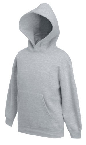 Fruit Of The Loom, Kids Classic Hooded Sweat, Hooded Sweatshirt, Ash Gray, 9-11