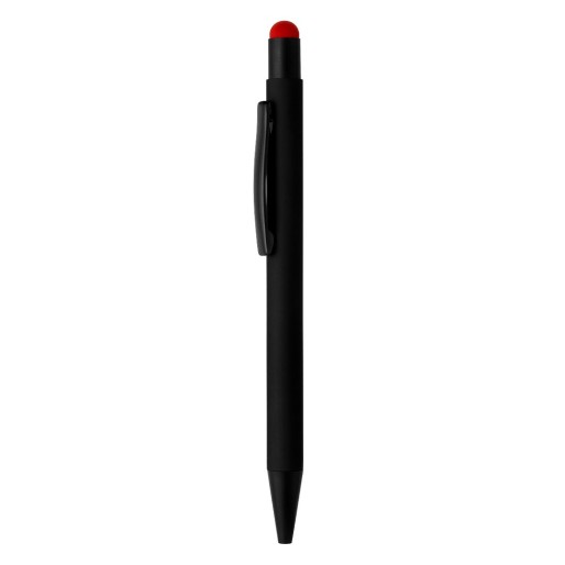 TITANIUM BLACK, metalna "touch" hemijska olovka, crvena