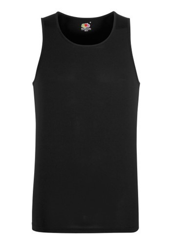 Fruit of the Loom, Performance Vest, Sports Athletic T-Shirt for Men, Black, L