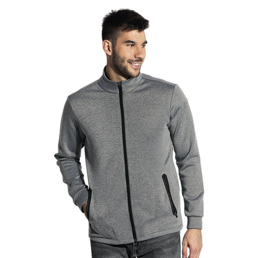 CLARK, unisex high collar sweatshirt ash